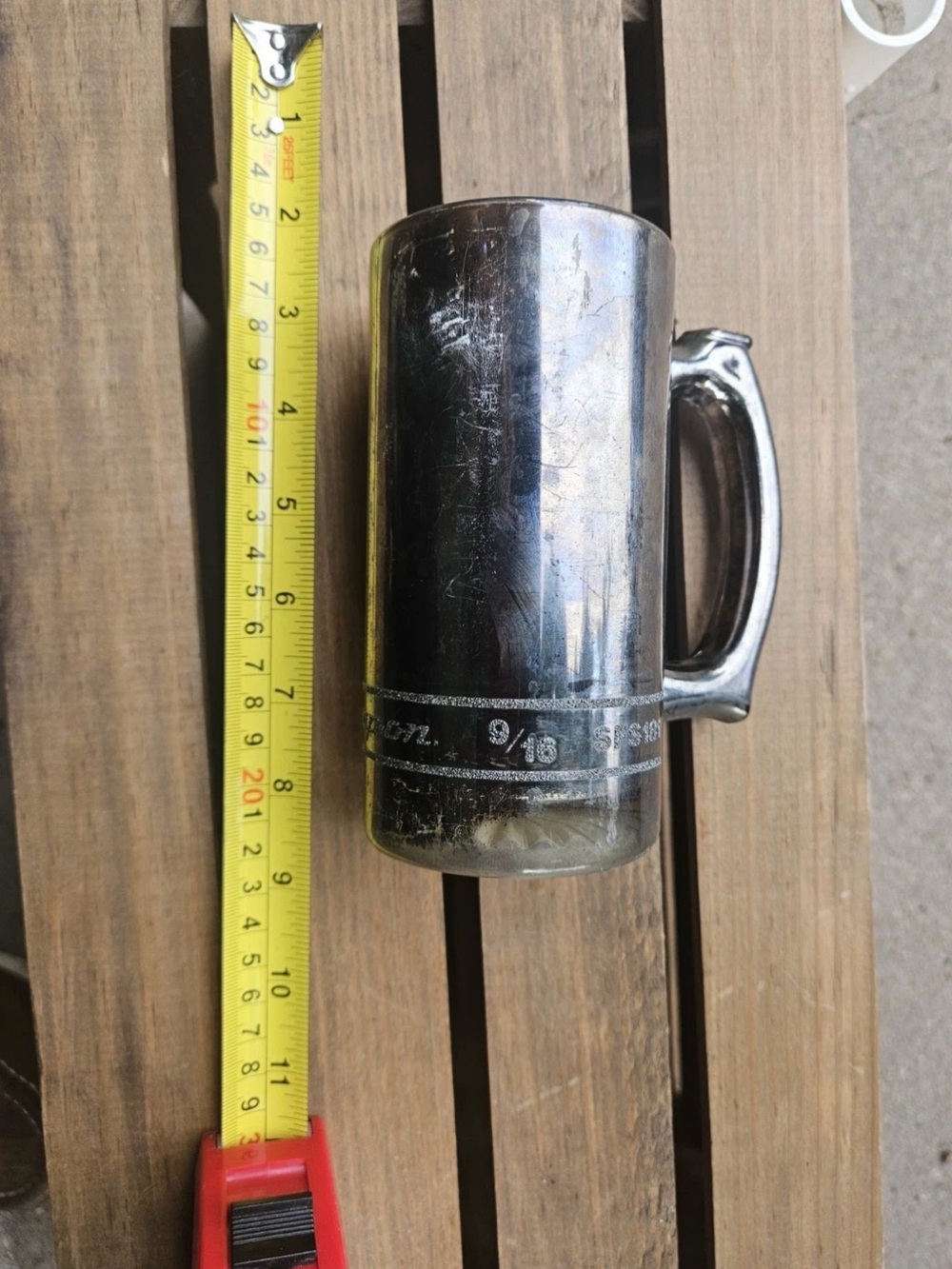 Vintage Snap-on Tools Smoked Glass Beer Mug Stein USA Patent 3273439